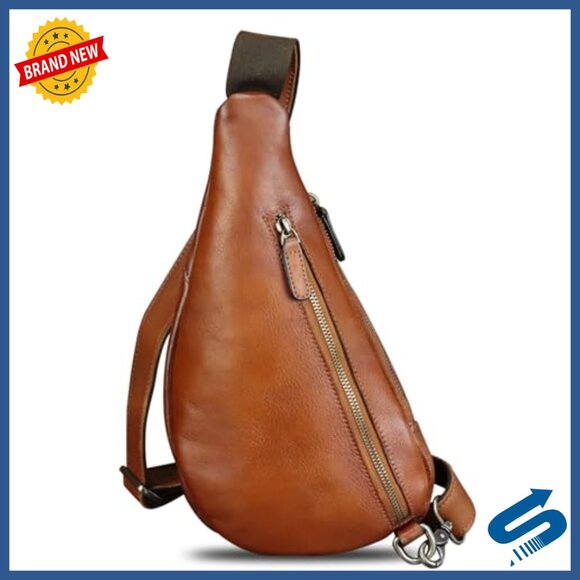 Genuine Leather Crossbody Sling Backpack for Travel Hiking main image 4